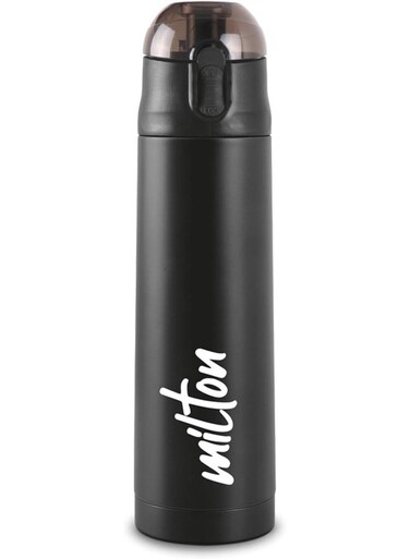 750ml Stainless Steel Water Bottle &acirc;&euro;&ldquo; Vacuum Insulated Flask Keeps Drinks Hot or Cold for 24 Hours, Leakproof Metal Flask for Travel, Office, Gym &amp; Home &acirc;&euro;&ldquo; Crown, Black