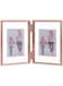 SYOSI Folding Double Metal Photo Frames Double-Sided Metal and Glass Picture Frames Hinged Family Photo Frame for Desktop or Tabletop DIY Frame Foldable(3x5 inch)