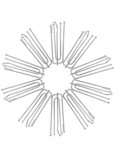 baotongle12pcs Stainless Steel Curtain Pleater Tape Hooks Stainless Curtain Pleat Hook 4 Prongs Pinch Pleat Hook Clip Traverse Pleater(Curtain Rings not Included)