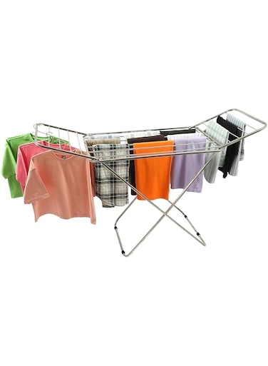 Sulfar Large Folding Clothes Airer &ndash; Stainless Steel Drying Space Laundry Durable Metal Drying Rack Multifunctional Air Dryer   Ideal for Outdoors Metal Cloth Dryer, Multi-Colour, 108x50 cm