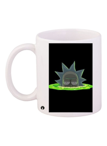 Printed Ceramic Coffee Mug White/Black