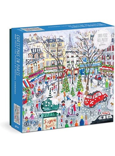 Galison Michael Storrings Christmas in Paris 1000 Piece Foil Puzzle