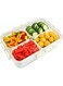 Plastic Divided Snack Tray with Lid and Handle, 4-Compartment Portable Snack Box, Charcuterie and Party Platter Organizer for Fruits, Nuts, Candy, and Snacks, Ideal for Picnic and Entertaining
