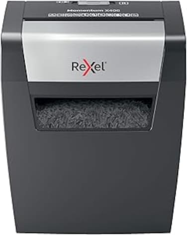Momentum X406 Cross Cut Paper Shredder, Shreds 6 Sheets, 15 Litre Bin, Black, 2104569