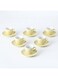 12-Piece Kiln Variable Glaze Process Round Linear Ceramic Cup And Saucer Set Yellow/White 11x9x6.5cm