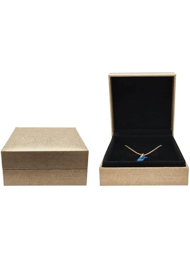 Packingoutlet PU Jewelry Box Necklace Pendant Earrings Storage (1, Gold)