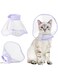 Cat Cone Collar, Drawstrings Cat Cone Collar with Low Noise Fasteners, Transparent Cat Recovery Collar, Licking and Scratching, Soft Cat Surgery Collar for Puppies, Small Dogs and Cats (Purple, S)