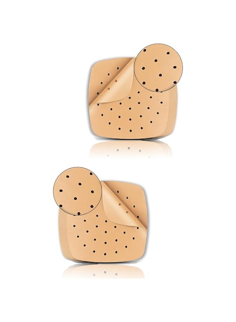 Sweet seven 200Pcs 8&quot; Square Air Fryer Parchment Liners - Perforated Unbleached Paper for Baking, Air Fryer &amp; Bamboo Steaming Basket - Easy Cooking &amp; Cleanup Solution