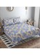 HOME Premium Glace Cotton 180 TC Double Flat Bedsheet Set with 2 Pillow Covers 72 x 78 + 10 inches &acirc;&euro;&ldquo; Blue/Yellow