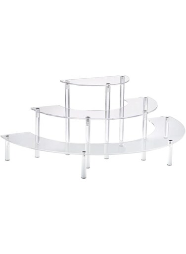 Paporich Display Stand Shelf for Pop Figure, 3 Tier Acrylic Cupcake Stand, Perfume Organizer Stands, Moon Dessert Stand for Display or Collections