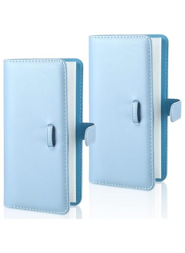 TERRIFI Photo Albums, 2 Pcs Wallet Album Pu Leather Photo Album Scrapbook Album Mini Photo Album Portable Photocard Binder for 80 Instant Film Photos