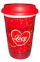 Valentine Mug with Lid 12.5cm &ndash; Romantic Heart-Themed Travel Tumbler for Hot &amp; Cold Drinks