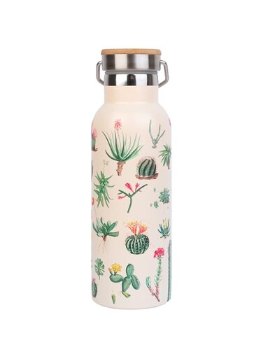 Grupo Erik Botanical Cacti Metal Hot&amp;Cold Bottle 500ml / 17oz - Water Bottle Metal - Hot And Cold Water Bottle - Cute Water Bottle - Cactus Gifts - Modern Water Bottle