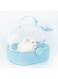 THE WHITE SHOP Small Animal Carrier Cage with Water Bottle, Portable Hamster Travel Carrier Carry Case 7.24" L*6.69 W *6.42" H for Small Pets, Gerbils, Mice, Dwarf Hamster(BLUE)