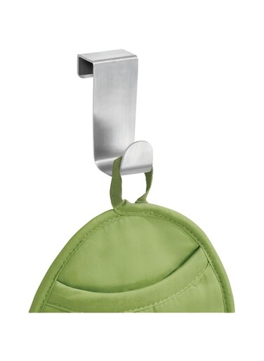 iDesign Forma Brushed Stainless Steel Over-The-Cabinet Storage Hook - 1" x 2.25" x 3
