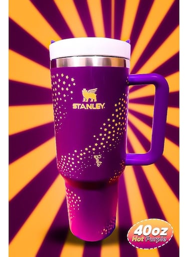 x Barbie 40oz Tumbler Limited Edition Stainless Steel Travel Mug with Reusable Straw BPA Free Eco Friendly and Dishwasher Safe Featuring Leakproof FlowState Lid and Double Wall Insulation Keeps Drinks Hot for 16 Hours and Cold for 24 Hours Slim Base Fits Most Car Cup Holders with Sturdy Ergonomic Handle for Use at Home Office Travel or On the Go