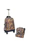 Kids Rolling School Backpack Set, 3-Piece with Lunch Bag and Pencil Case, Spinner Wheels.(Artistic Design)