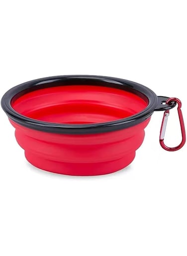 GENTRE Cerealbowl Folding Dog Bowl Silicone Pet Bowl Outdoor Travel Portable Dog Bowl Pet Water Bowl Puppy Food Container Feeder Dishes Bowl. (Color : Dark blue)