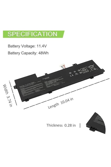 11.4V 48Wh B31N1534 B31BN9H Replacement Laptop Battery for Asus Zenbook U5000 UX510UX UX510UW Series