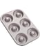 CHEFMADE Donut Mold Cake Pan, 6-Cavity Non-Stick Ring Doughnut Bakeware for Oven Baking (Champagne Gold)