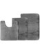 CLINES Memory Foam Bath Mats Set of 3 Extra Thick Soft Non-Slip Super Water Absorption Bathroom Rugs Perfect Carpet Mats for Bathroom (Grey)