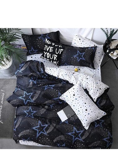 Deluxe Four Piece Set of Printed Bedding Made of High Cotton Multicoloured Cotton 200 By 230 Cm