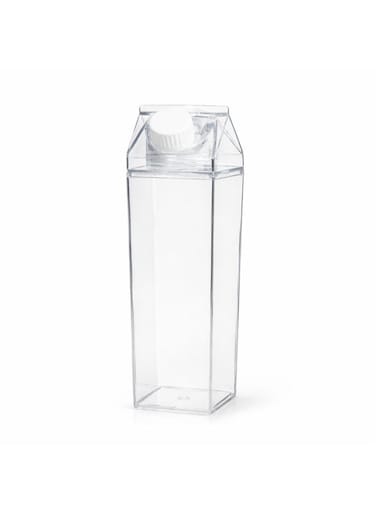 Square Clear Plastic Bottle &acirc;&euro;&ldquo; 1 Liter, L 7.5 x B 7.5 x H 26 cm, Reusable, Leak-Proof, BPA-Free Milk Carton Water Bottle for Milk, Juice, Water, Travel, Kitchen &amp; Storage