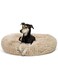 Best Friends Bed Dount Pillow - The Original Calming Shag Donut Cuddler Dog Bed in Small 40"" x 40"", Taup