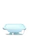 Three Compartment Lunch Box Blue/Clear 21x16x6centimeter