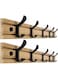 2 Pack Nordic Style Wall-Mounted Clothes Rack with 1.2 mm Thick, Solid Nanmu Wood with Space Aluminum Hooks, Moisture-Proof and Mold-Resistant, Two Installation Methods (No Drilling &amp; Drilling)