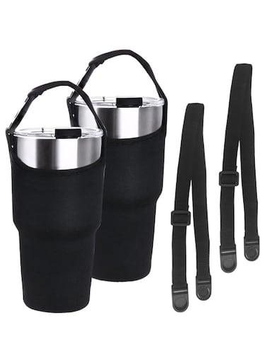 DanziX 2 Pack 30oz Tumbler Carrier Holder, Neoprene Sleeve Replacement with Carrying Handle-Black