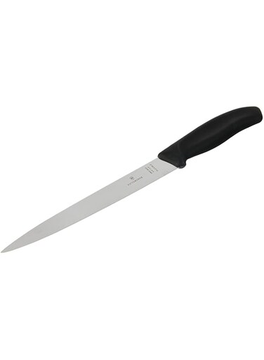 Victorinox 20 cm Swiss Classic Filleting Knife with Flexible Blade in Blister Pack, Black