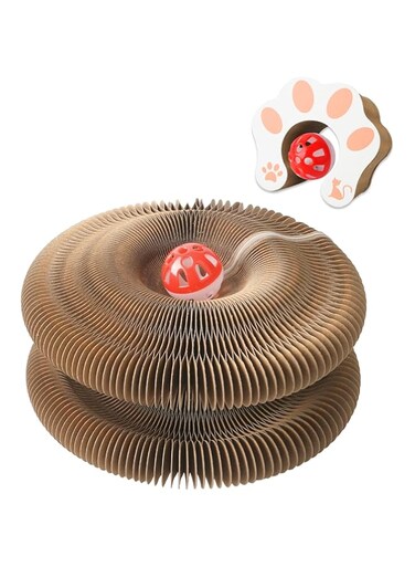 GEXE Kinetic Cat Toy Cat Accordion, Wood