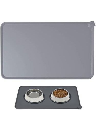 Nyganmelloz Pet Food Mat,Pet Silicone Bowl Mat,Pet Feeding Mat,Waterproof Dog Cat Mat Pet Placemat Premium Silicone FDA Grade Non-stick Non Slip Anti Spill Easy Clean