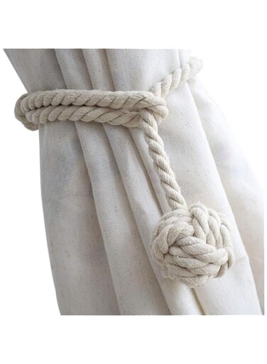 Aputue Curtain Tiebacks, 2 Pack Heavy Duty Curtain Rope Tieback, Handmade Rural Decorative Curtain Holdbacks, Rustic Village Boho DecorativeCurtain Ties for Bedroom, Outdoor Curtain Tiebacks Rope