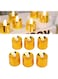 KASTWAVE Flameless Candles Set, 12 Pack Gold LED Votive Tea Lights, Battery Operated Gold Glitter Flickering Fake Candles, LED Electronic Candle Lamp for Diwali Wedding Birthday Party Home Decor