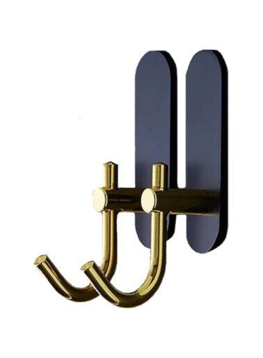 ZALCOON Golden Cloth Hook for bathroom, kitchen, (Black) Towel robe Hook, Stainless Steel, With Marble Oval Plate Heavy Duty Wall Mounted Robe Hooks, Bathroom Organizer (Pack of 2)
