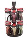 Smart Revolving Spice Rack Spinner Counter Top Glass Jar Bottles Set of 13 Pcs for Herbs, Salt and More with Rotating Holder Spice Rack by Home Smart