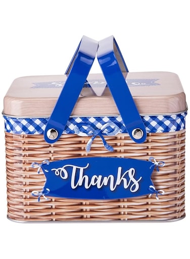AKDC Metal Box W/Lid Handle 13Cm X 15Cm X 10Cm Brown
