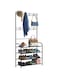 ORCHID M&reg; Shoe Rack ，3 in1 Coat and Shoe Rack Entryway, Shoes Cabinet Organizer, Entryway Coat rack with 8 Hooks, Multi-Function Organizer, Boots Storage Shelf for living Room Bedroom(Black, 4 Tier)