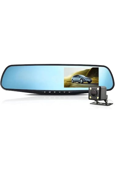 1080P Mirror Dash Cam, Night Vision, Touchscreen, Front/Rear View, 170&deg; Angle, Parking Assist