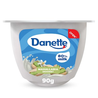 Danette Mahallabia Pudding Dessert, Creamy Mahallabia Custard Made with 80% Milk, 90g