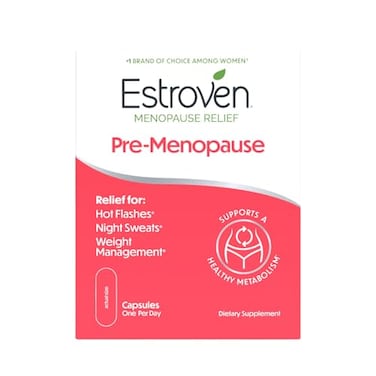 Estroven Pre-Menopause Relief, 30 Ct, Clinically Proven Ingredients, Provides Menopause Relief Plus Night Sweats &amp; Hot Flash Relief, Drug-Free Or Estrogen Free