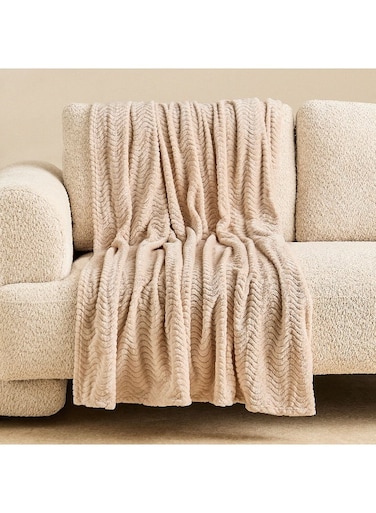 Box Wave Jacquard Flannel Throw - 130x160 cm