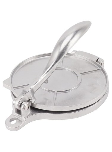 Tortilla Press, Tortillera Pataconera, Flour Tortilla Press, Quesadilla Maker, for Pizza Pie Patty Making (16cm Silver)