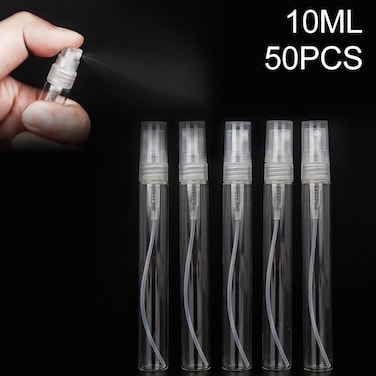 50 PCS Perfume Bottle Spray Bottle Perfume Bottle Empty Bottle, Capacity:10ML (Transparent)