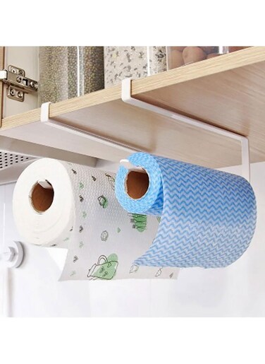2 Pack of PaPer Towel Holder Towel Rack Towel Bar Hooks for Kitchen, Dispenser Under Cabinet Paper Roll Holders for Kitchen Bathroom Hanging Paper Towel Rack Paper Towels Rolls