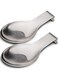 VanlonPro Stainless Steel Spoon Rest, Spatula Ladle Holder, Stainless Steel Utensil Spoon Rest Holder, Brushed Finish, Dishwasher Safe 9.8 x 3.7 Inch (Silver 2PCS)