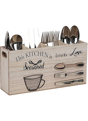 YQbest Wooden Flatware Utensil Cutlery Organizers Holder,Flatware Organizers in Rustic Wood for Forks Spoons Knives Cooking Tools Organizers, Kitchen Table Organized Decor for Home Party Bar Hotel