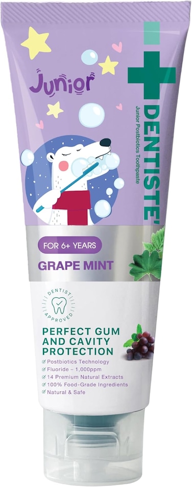 Dentiste Junior Postbiotics Toothpaste Grape Mint Perfect Gum and Cavity Protection for 6+ Years